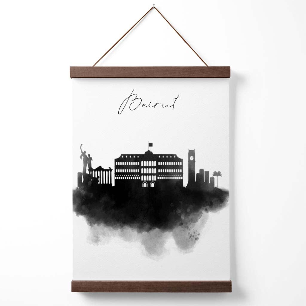 Beirut Watercolor Skyline City Poster with Hanger | Bowlift