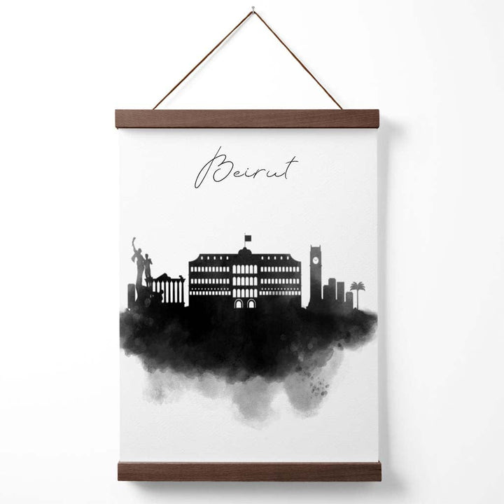 Beirut Watercolor Skyline City Poster with Hanger | Bowlift