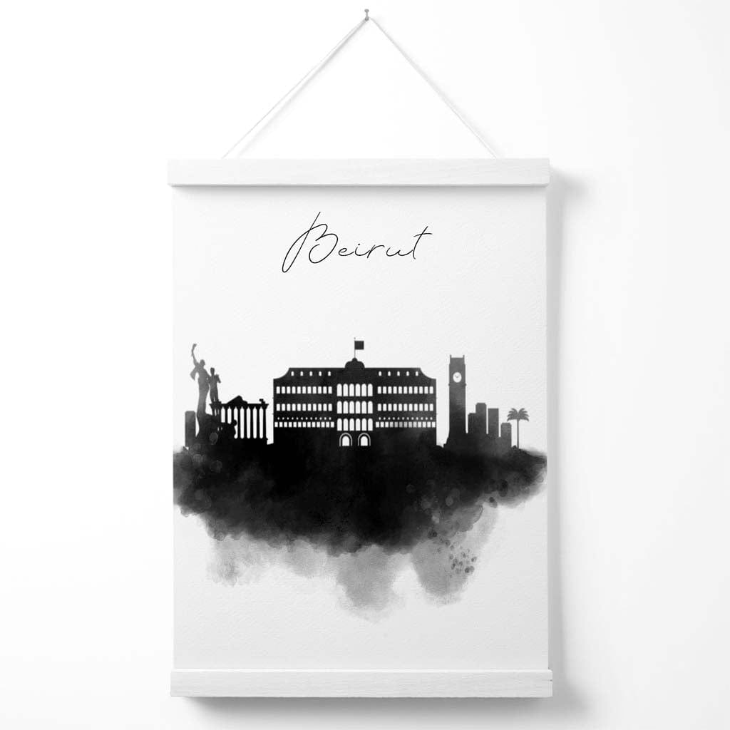 Beirut Watercolor Skyline City Poster with Hanger | Bowlift