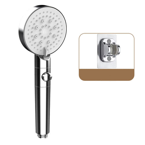 BowLift | Round Print Shower Head 6 Settings Adjustable Water Flow Handheld Shower Head