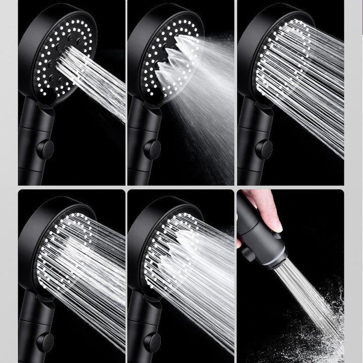 BowLift | Round Print Shower Head 6 Settings Adjustable Water Flow Handheld Shower Head