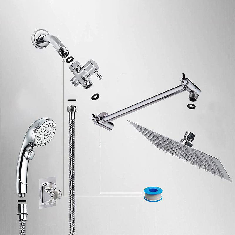BowLift | Stainless Steel 8 Inch Shower Set 5 Sprays Handheld Shower Head Shower Arm