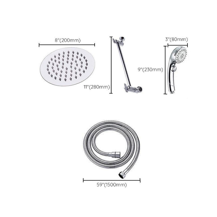 BowLift | Stainless Steel 8 Inch Shower Set 5 Sprays Handheld Shower Head Shower Arm