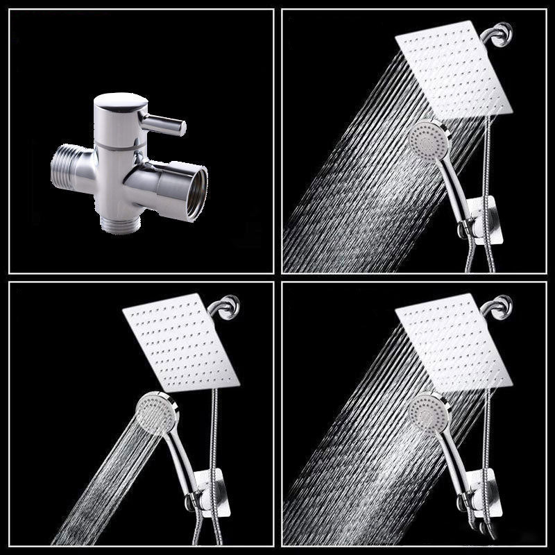 BowLift | High Pressure 8 Inch Shower Set 3-Function Hand Shower Stainless Steel Square Ceiling Shower Head