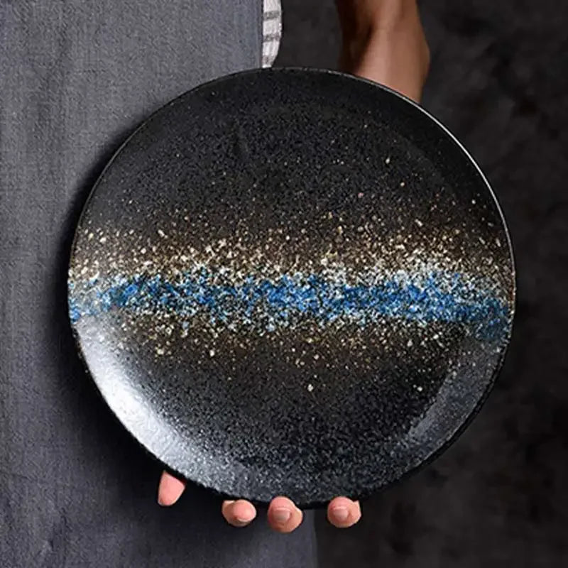 6/8/10" Ceramic Flat Dish Retro Japanese Style Steak Plate Pasta Tray | Bowlift