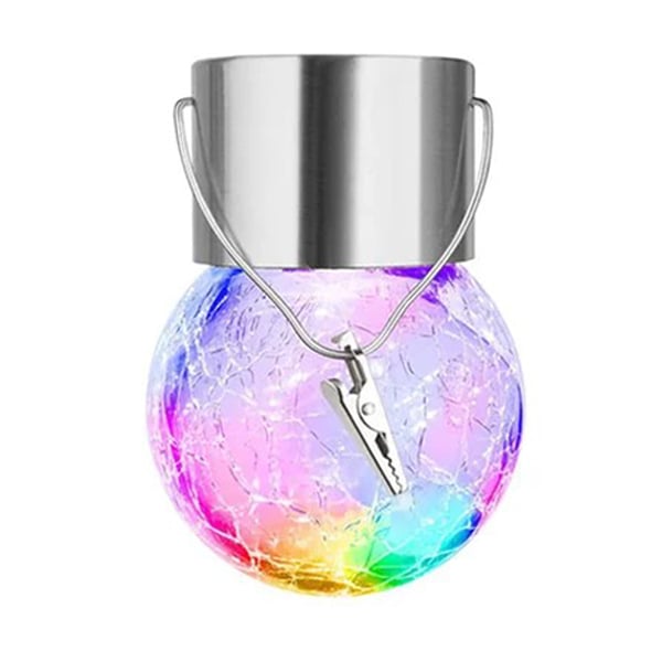 BowLift | Multicolor Crackle Glass Hanging Solar Light