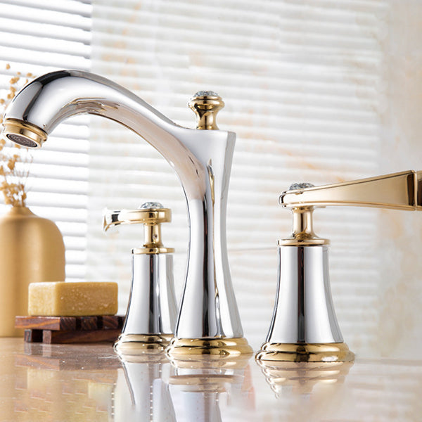 BowLift | Modern Vessel Faucet Brass 2 Handles Low Arc Vessel Faucet for Home