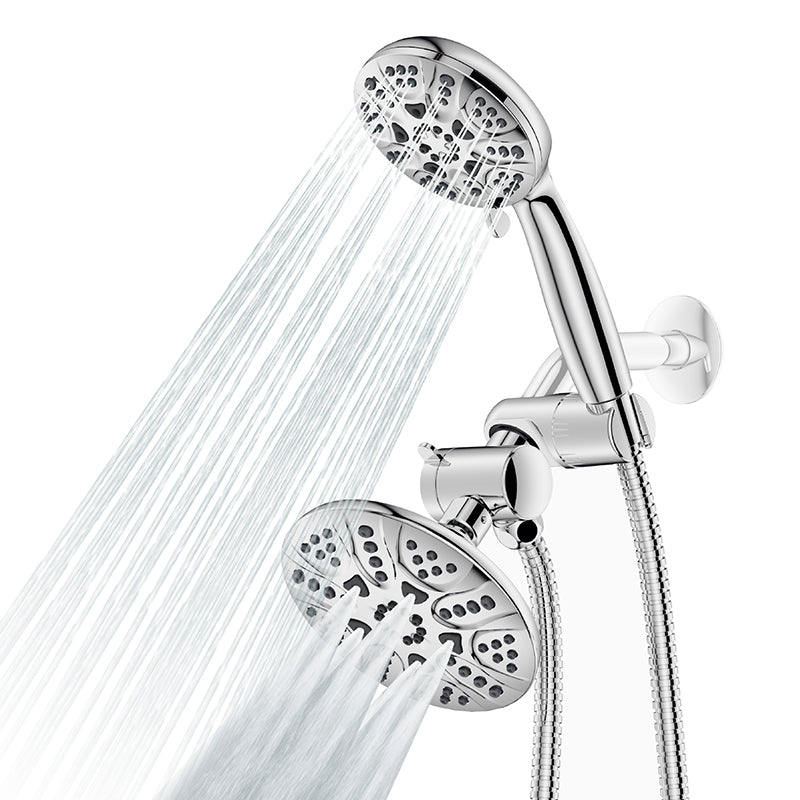 BowLift | Contemporary Shower Combo Dual Shower Head Chrome Ceiling Mounted Round Shower Head