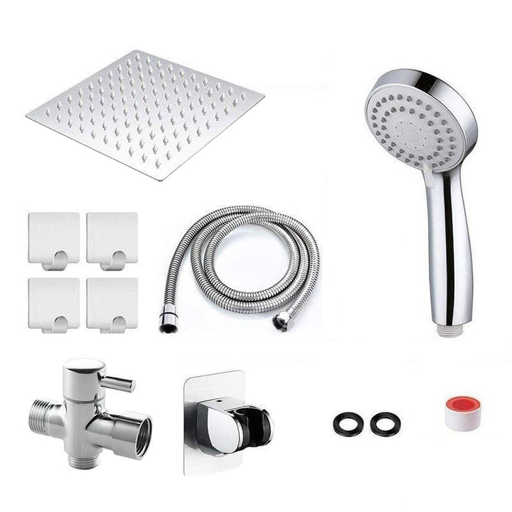BowLift | Modern Pull-Down Dual Showerhead Square High Arch Showerhead Combination