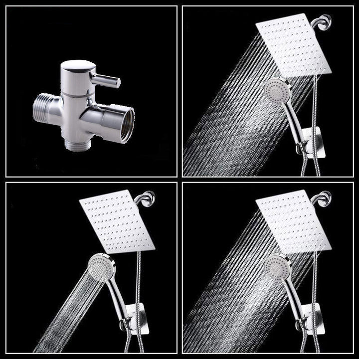 BowLift | Modern Pull-Down Dual Showerhead Square High Arch Showerhead Combination