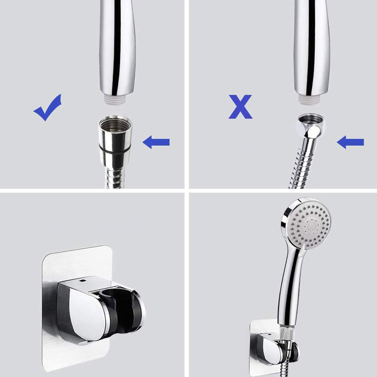 BowLift | Modern Dual Shower Head Square High Arc Shower Head Combination in Silver