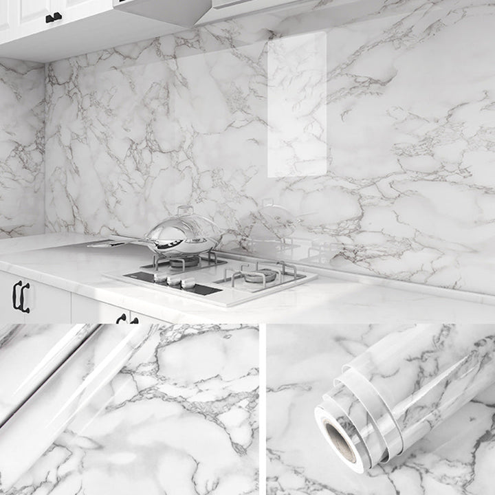 BowLift | Contemporary waterproof single tile marble print peel and stick bathroom backsplash tile