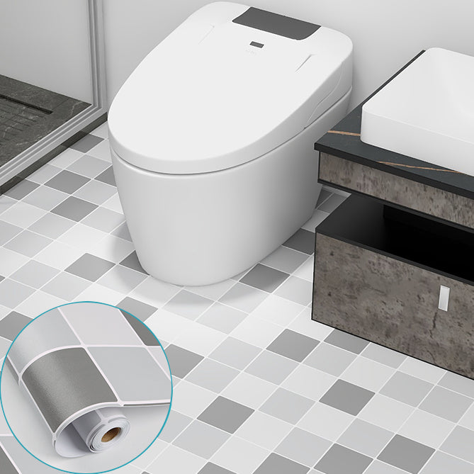 BowLift | Modern Vinyl Planks Peel and Stick Grid Print PVC Flooring for the Bathroom