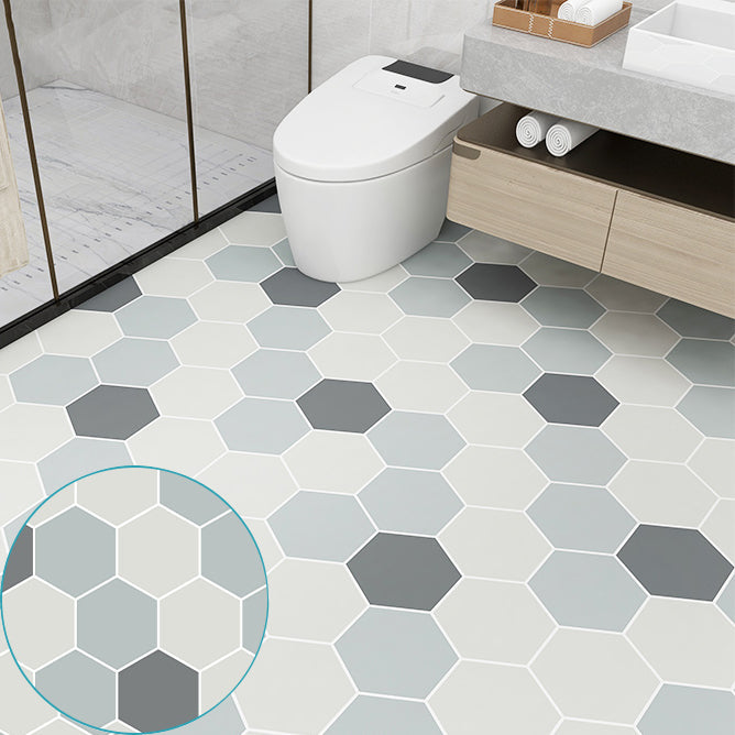 BowLift | Modern Vinyl Planks Peel and Stick Grid Print PVC Flooring for the Bathroom