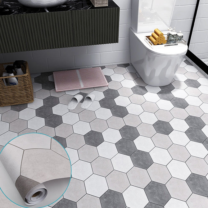 BowLift | Modern Vinyl Planks Peel and Stick Grid Print PVC Flooring for the Bathroom