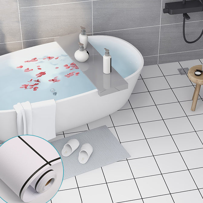BowLift | Modern Vinyl Planks Peel and Stick Grid Print PVC Flooring for the Bathroom