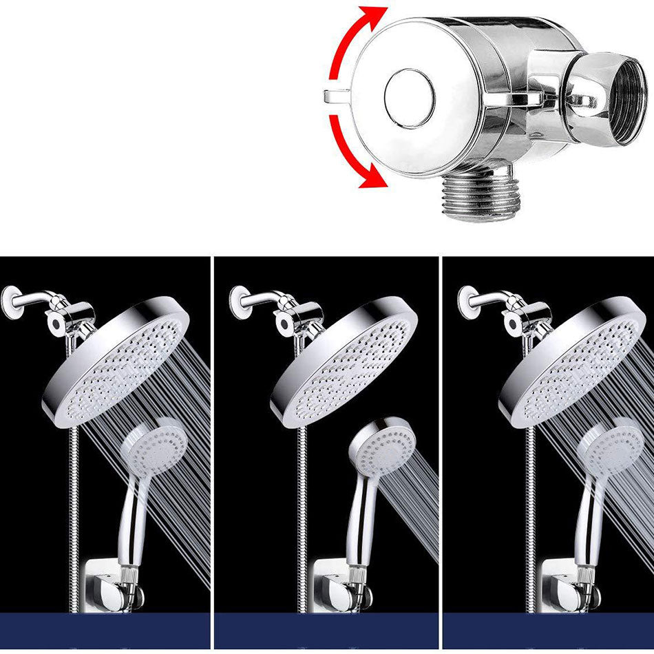 BowLift | Modern Standard Shower Set Double Round Metal Adjustable Spray Pattern Shower Head