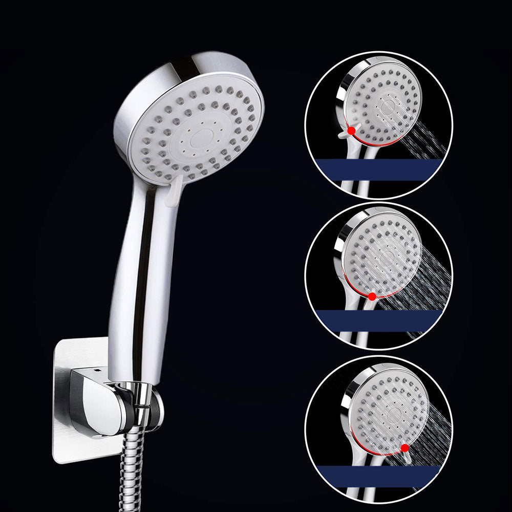 BowLift | Modern Standard Shower Set Double Round Metal Adjustable Spray Pattern Shower Head