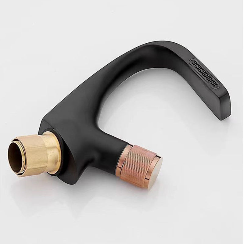 BowLift | Button Handle Faucet Contemporary Style Faucet with Waterfall Spout