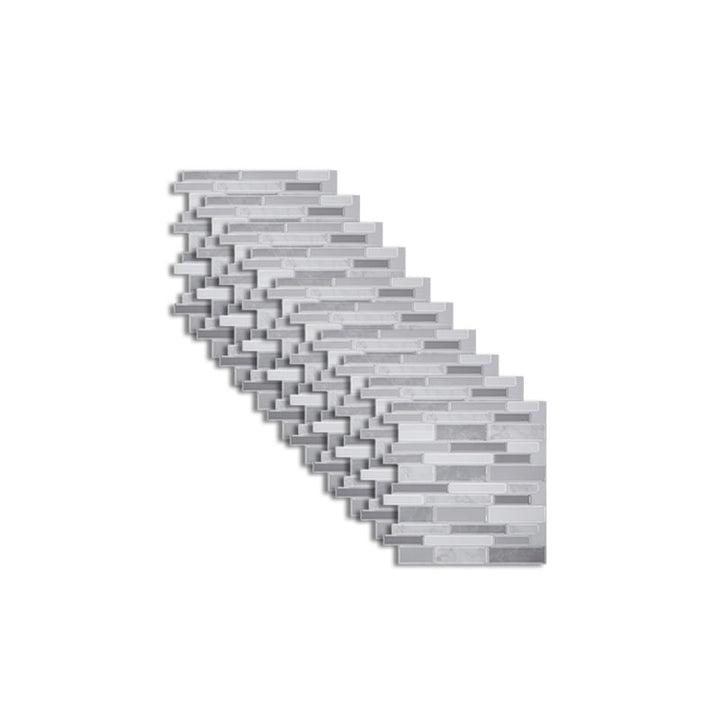 BowLift | Peel and Stick Wall Tile Rectangle PVC Subway Waterproof Peel & Stick Tile 10-Pack