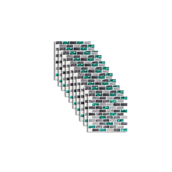 BowLift | Peel and Stick Wall Tile Rectangle PVC Subway Waterproof Peel & Stick Tile 10-Pack