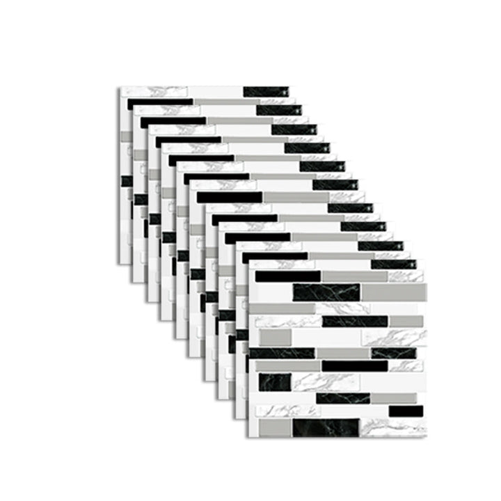 BowLift | Peel and Stick Wall Tile Rectangle PVC Subway Waterproof Peel & Stick Tile 10-Pack