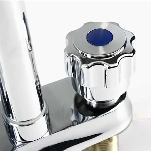 BowLift | Modern Style Vessel Faucet Copper Knob Handle Low Arc Vessel Faucet