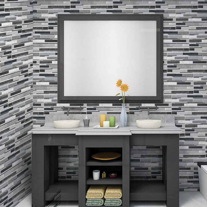 BowLift | PVC Peel & Stick Tile Kitchen waterproof splash guard Peel and Stick Wall Tile Set of 18