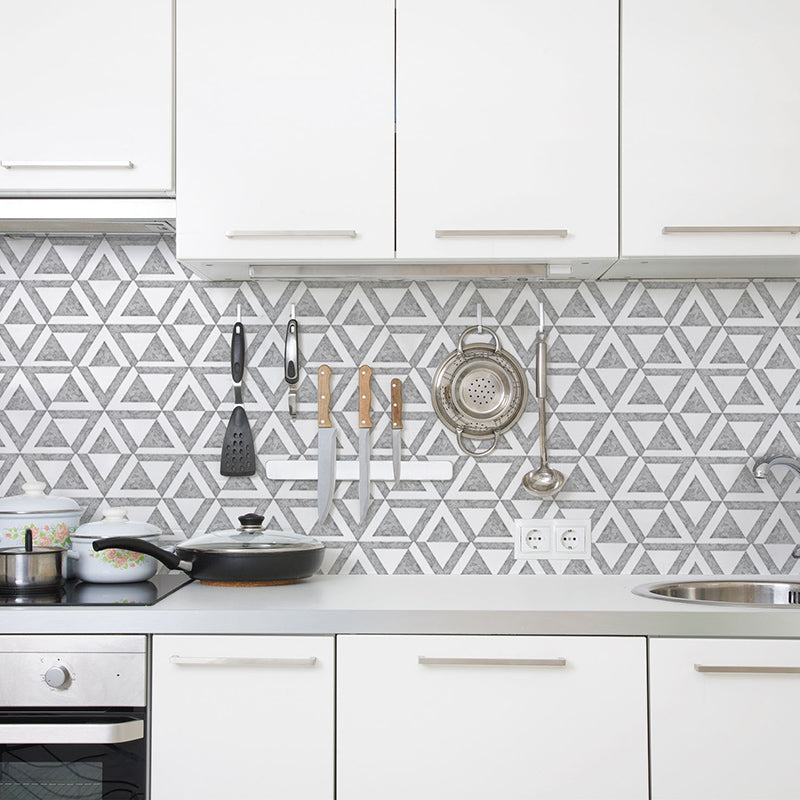 BowLift | PVC Peel & Stick Tile Kitchen waterproof splash guard Peel and Stick Wall Tile Set of 18