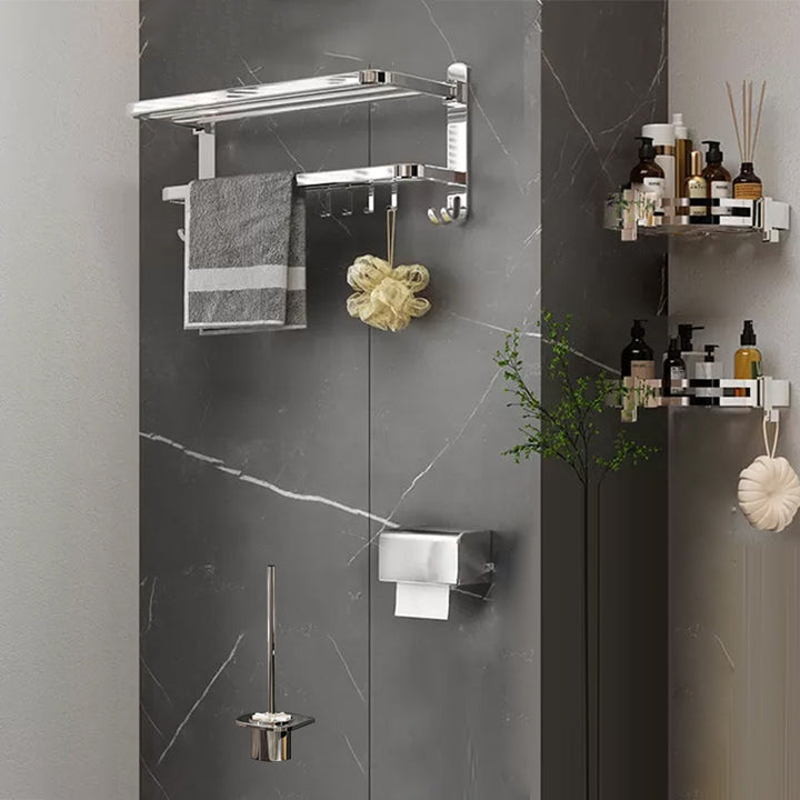 BowLift | Contemporary Chrome Bathroom Hardware Set Polished Chrome Bathroom Set Made of Stainless Steel