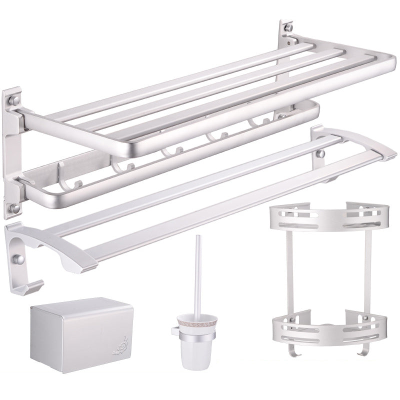 BowLift | Modern 5-piece bathroom accessory set with triangular bath shelf