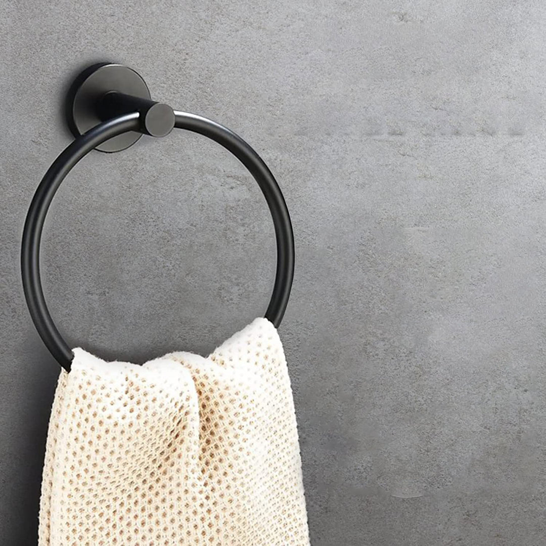 BowLift | Matt Black Bathroom Accessory Set Stainless Steel Towel Bar/Paper Holder/Bath Towel Hook