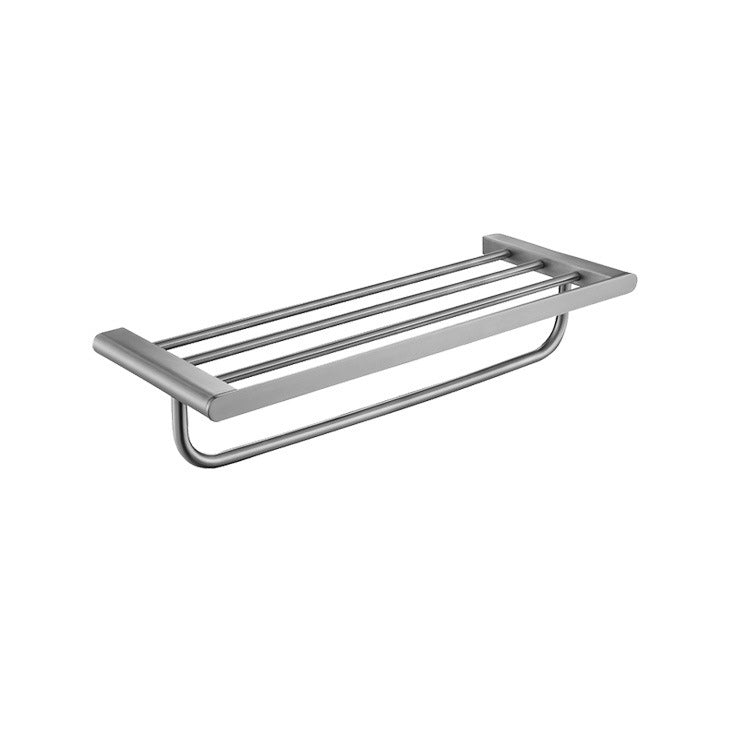 BowLift | 5-piece modern bathroom accessory set made of stainless steel with towel rail/robe hooks/toilet paper holder