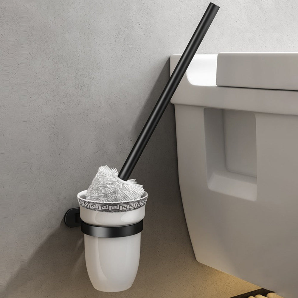 BowLift | Contemporary Bathroom Accessory Set Matte Black Bathroom Set with Bathrobe Hooks/Towel Bar