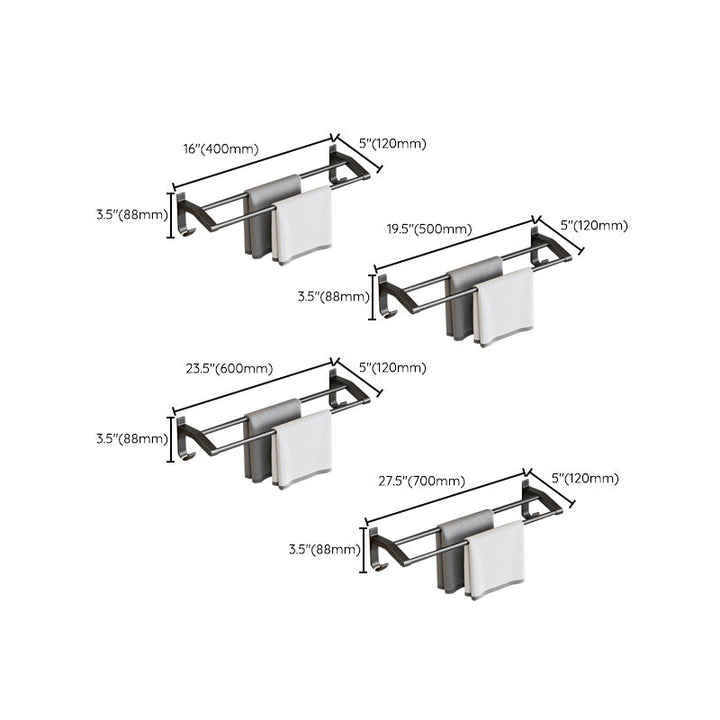 BowLift | Contemporary Bathroom Accessory Set Matte Black Bathroom Set with Bathrobe Hooks/Towel Bar