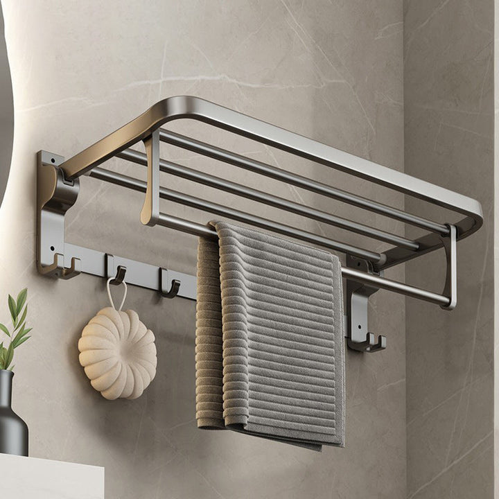BowLift | Contemporary Gray Bathroom Hardware Set Bathroom Shelf/Towel Bar Including Bathroom Set