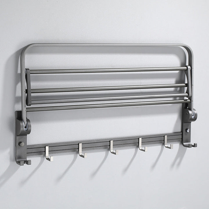BowLift | Contemporary Gray Bathroom Hardware Set Bathroom Shelf/Towel Bar Including Bathroom Set