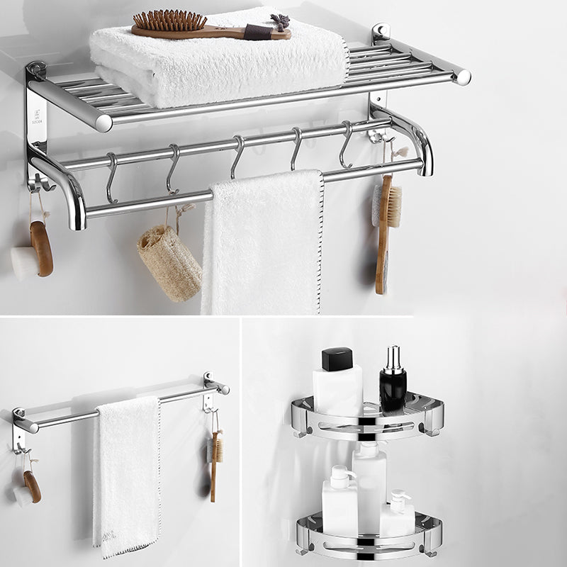 BowLift | Modern Bathroom Set with Bathroom Shelf/Towel Bar Polished Chrome Bathroom Accessory Set