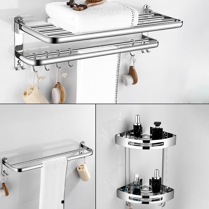 BowLift | Modern Bathroom Set with Bathroom Shelf/Towel Bar Polished Chrome Bathroom Accessory Set