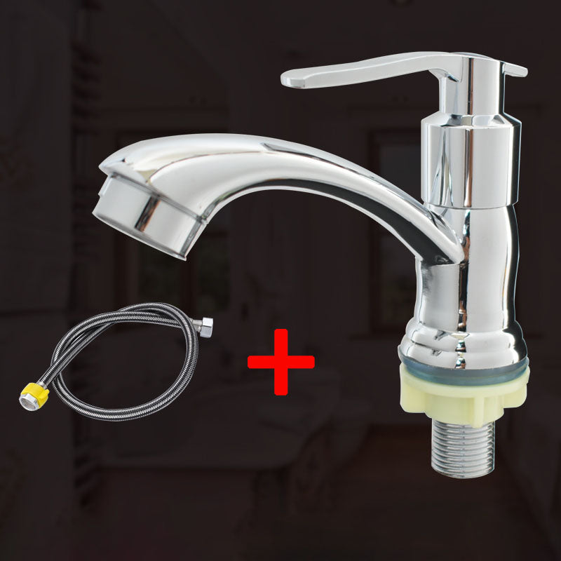 BowLift | Modern Bathroom Faucet Chrome Knob Handle with Water Hose Basin Faucet