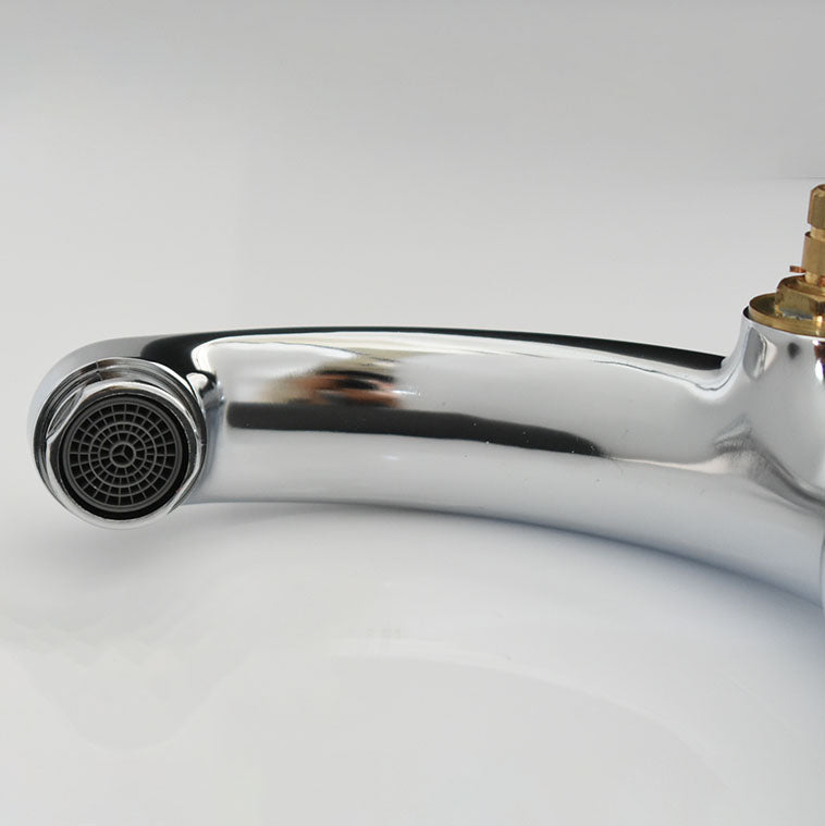 BowLift | Modern Bathroom Faucet Chrome Knob Handle with Water Hose Basin Faucet