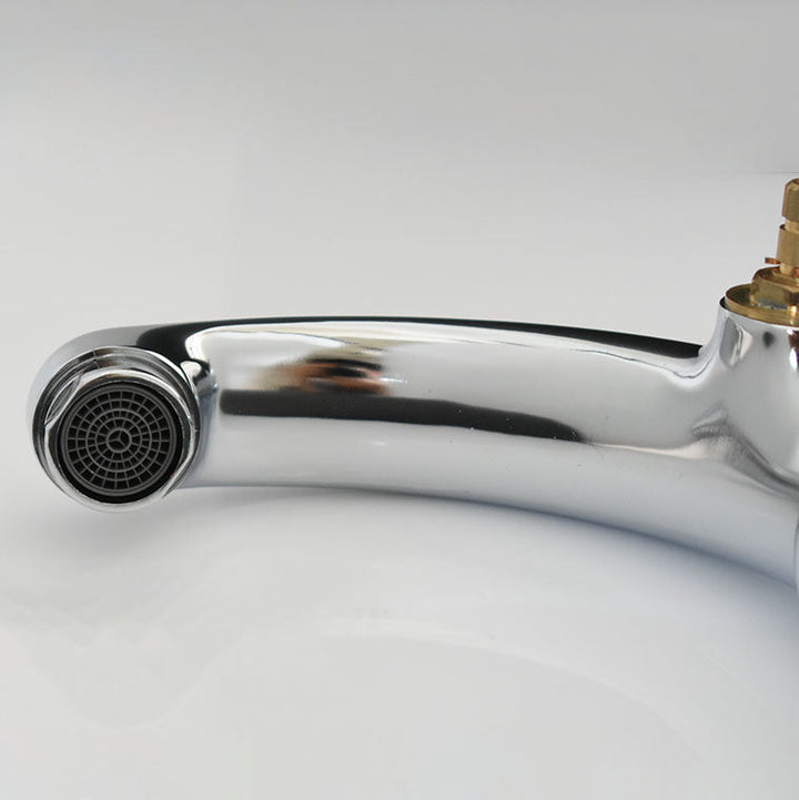 BowLift | Modern Bathroom Faucet Chrome Knob Handle with Water Hose Basin Faucet