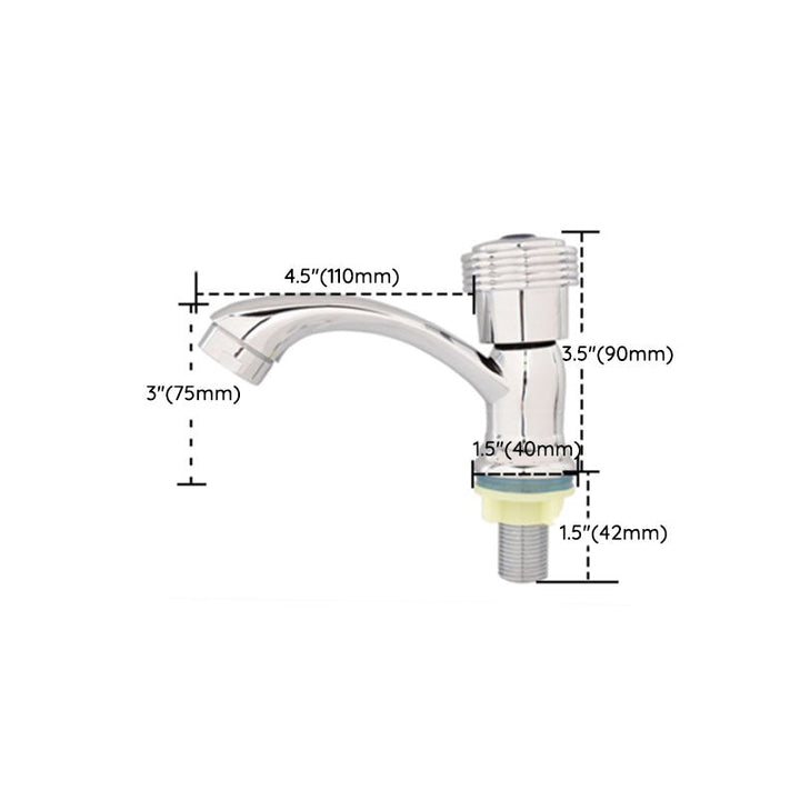 BowLift | Modern Bathroom Faucet Chrome Knob Handle with Water Hose Basin Faucet