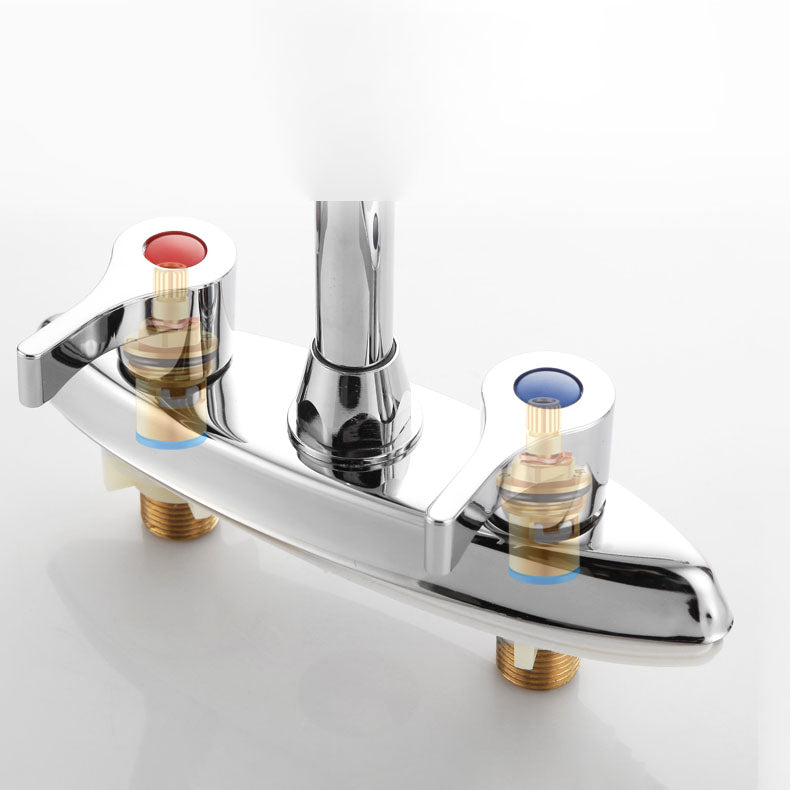 BowLift | Modern Center Set Mixer Tap Chrome 2 Knob Handles Swivel Spout Basin Mixer Tap