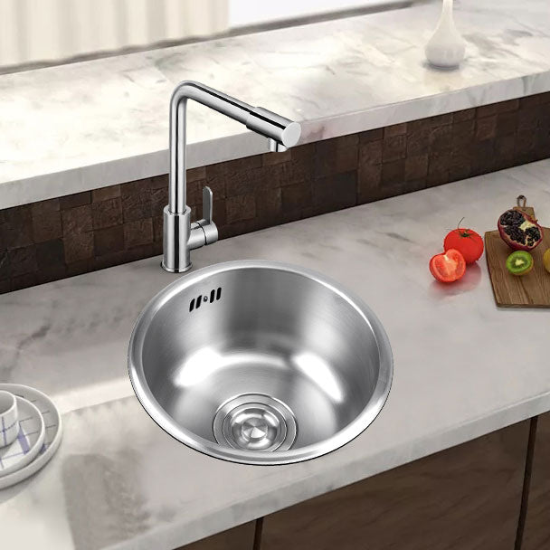 BowLift | Round Stainless Steel Kitchen Sink with Drain Assembly Built-in Sink