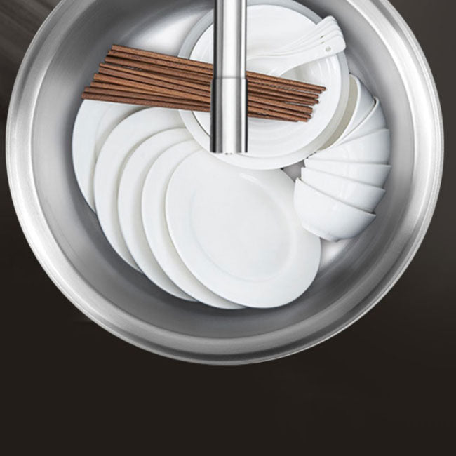 BowLift | Round Stainless Steel Kitchen Sink with Drain Assembly Built-in Sink