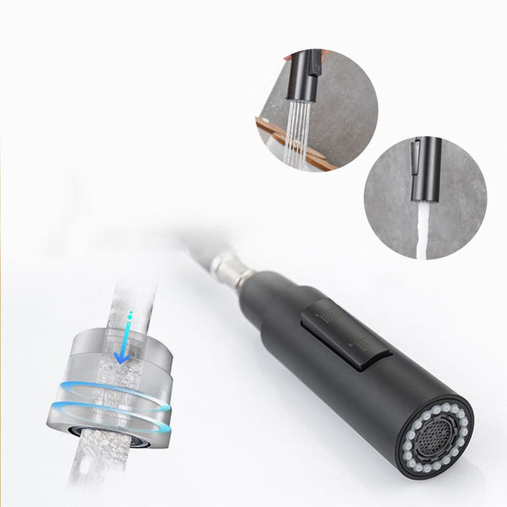 BowLift | Goose Neck Kitchen Sink Faucet Three-Way Flow with Pull-Down Spray Head
