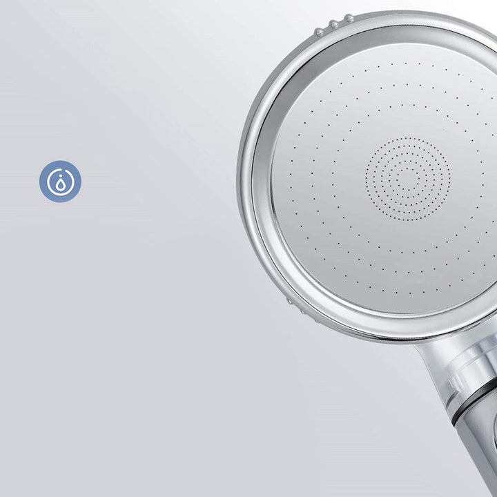 BowLift | Modern Handheld Shower Head Round Filter Ball Spray Head in Silver