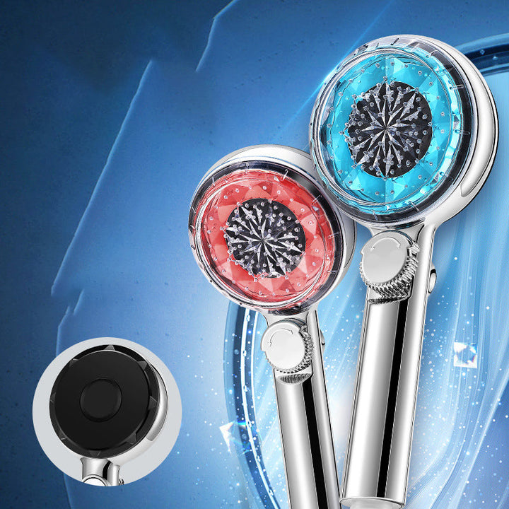 BowLift | Contemporary Handheld Showerhead Round Filter Ball Spray Head With Digital Display