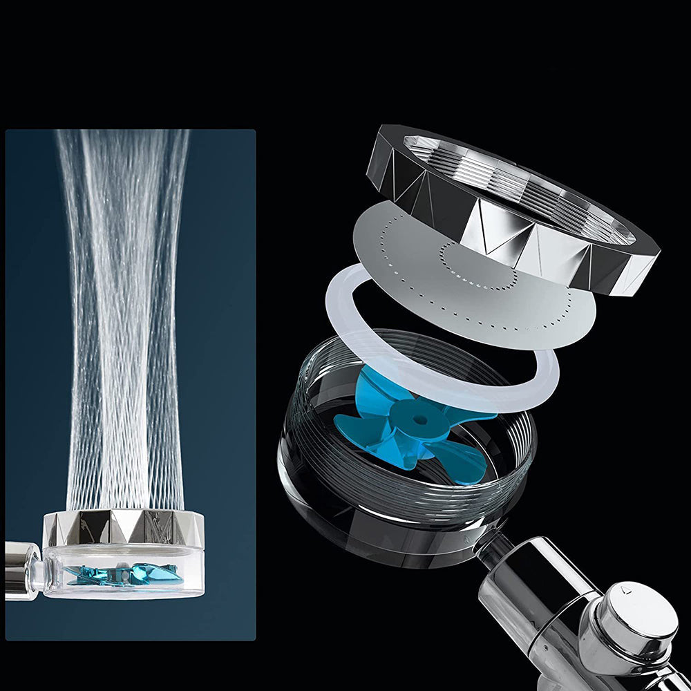 BowLift | Contemporary Handheld Supercharged Showerhead Round 3 Adjustment Spray Head